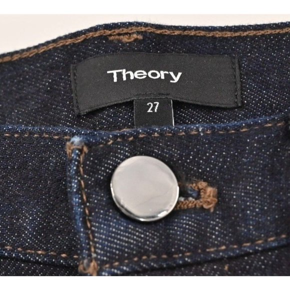 THEORY Treeca Jeans Dark Wash Denim in Indigo Stretch Crop Length Womens Size 27 - Picture 8 of 9